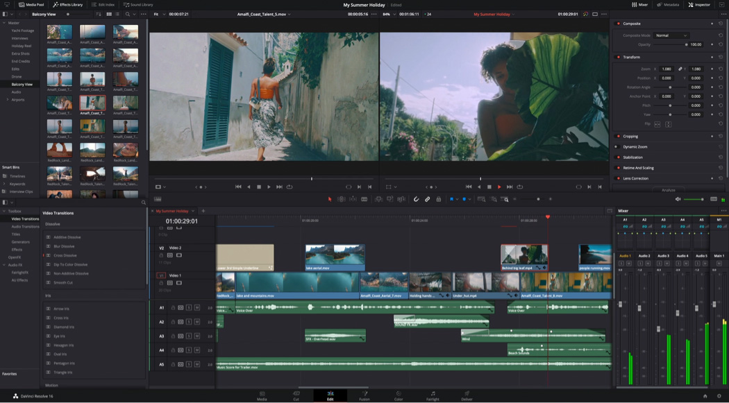 Free video Editor Imovie Da vinci resolve for Post production